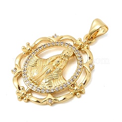 Pendenti in zirconi cubici trasparenti in micro pavè di ottone&nbsp;KK-Z150-22G-04