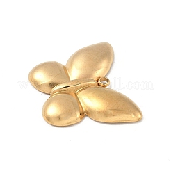 304ステンレスペンダント  バタフライチャーム  18KGP本金メッキ  23x27x3mm  穴：1.8mm&nbsp;STAS-P388-04G
