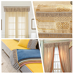 Двухцветная полиэфирная витая веревка с кисточками и бахромой&nbsp;DIY-WH0304-703A