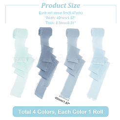4 rouleau de ruban à bords bruts en polyester 4 couleurs&nbsp;OCOR-NB0001-81C