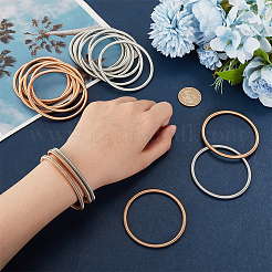 20шт. набор из 2-х цветных пружинных браслетов из стальной проволоки BJEW-OC0001-18