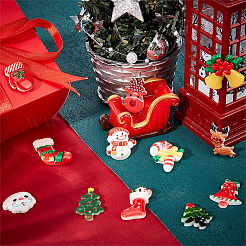 48 pièces 12 styles cabochons en résine opaque sur le thème de noël&nbsp;CRES-SC0002-55