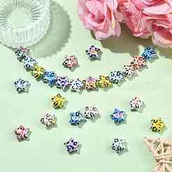 30 шт. 6-цветные непрозрачные акриловые бусины с УФ-покрытием&nbsp;OACR-FS0002-57