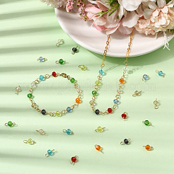 240 Stück 10 Farben Glasverbinder Charms&nbsp;PALLOY-SW00087