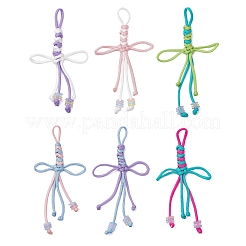 6 шт. подвеска-бантик из полиэстера и спандекса&nbsp;HJEW-JM03795