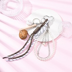 Подвесные украшения из бейсбольной искусственной кожи&nbsp;HJEW-JM04381