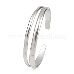 Браслеты-манжеты из нержавеющей стали 304 для женщин BJEW-B147-02P