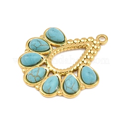 Подвески из нержавеющей стали 304 в богемном стиле с окрашенной синтетической бирюзой&nbsp;STAS-G381-01G