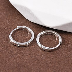 925 серьги-кольца из стерлингового серебра с микропаве и прозрачными циркониями&nbsp;EJEW-K317-04P