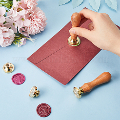 6 стиль золотистый тон латунная восковая печать штамп головка AJEW-CP0007-50C-03