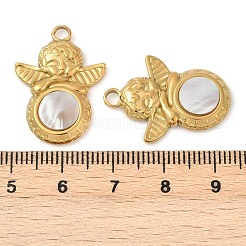 Подвески из натуральной белой ракушки из нержавеющей стали 304 STAS-L288-01G-02