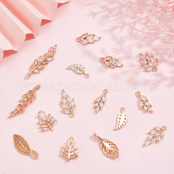 16 шт. 8 стиля латунные подвески с микропаве и кубическим цирконием KK-AR0003-74