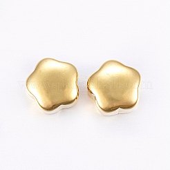 304ステンレススチールビーズ  花  ゴールドカラー  9x9.5x5.5mm  穴：2.5mm&nbsp;STAS-E436-09G