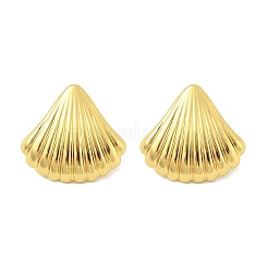 Pendientes de botón de acero inoxidable 304 con forma de concha&nbsp;EJEW-A125-67G