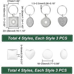 1 набор брелоков из сплава в форме сердца KEYC-UN0001-11