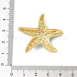真鍮製エナメルペンダント  ヒトデのチャーム  ラックめっき  長持ちメッキ  鉛フリー＆カドミウムフリー  18KGP本金メッキ  36x35x9mm  穴：4x2mm&nbsp;KK-CBA9CBD-06G
