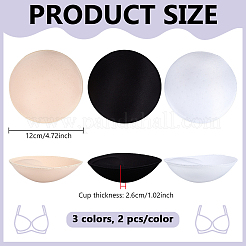3 Paar runde BH-Einlagen aus Polyester in zwei Farben&nbsp;DIY-BC0016-72