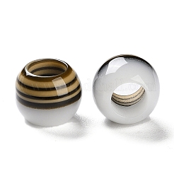 レジンヨーロピアンビーズ  大穴ビーズ  ラウンド  ホワイト  11x16mm  穴：6mm&nbsp;RESI-U009-05A