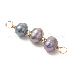 Подвески-коннекторы из натурального культивированного пресноводного жемчуга в форме картофеля&nbsp;PALLOY-JF04929