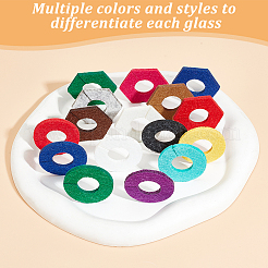 24 шт. 2 стиля 12 цвета фетровые подвески для бокалов вина AJEW-BC0003-68