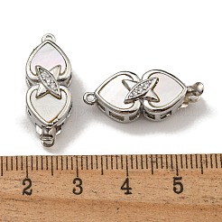 Латунные застежки из прозрачного кубического циркония с микропаве KK-U037-14P