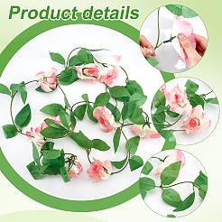 Rosa artificiale in rattan&nbsp;DJEW-WR0001-21A-02