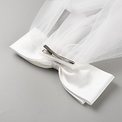 Свадебная фата из полиэстера с бантом&nbsp;AJEW-WH20073-025