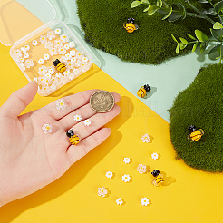 66 шт. 3 стиля стеклянных бусин миллефиори ручной работы и бусин лэмпворк&nbsp;LAMP-PH0001-48