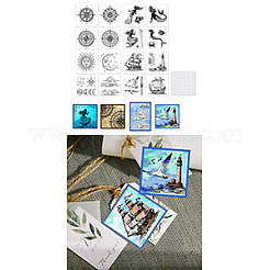 16шт 4 набора ПВХ штампов с морской тематикой DIY-GL0004-123