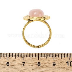 Овальные кольца из натурального розового кварца RJEW-M063-01G-13