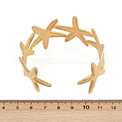 女性用304ステンレススチールカフバングル  ヒトデ  ゴールドカラー  1-1/4インチ（3.1cm）  内径：1-7/8インチ（4.9cm）x2-1/4インチ（5.7cm）&nbsp;LS-BJEW-D356-01G