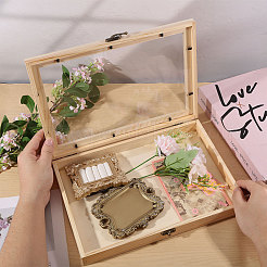 見える窓付きの木製昆虫標本展示ケース  長方形  トウモロコシの穂の黄色  31x22x4.5cm&nbsp;CON-CA0001-035A