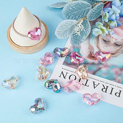 16шт 4 цвета прозрачные акриловые бусины&nbsp;MACR-FH0001-14