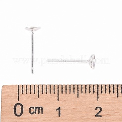 925スターリングシルバースタンドピアスパーツ  スタンプ925個付きイヤリングポスト  銀  12.5mm  トレイ：4mm  ピン：0.8mm&nbsp;STER-K167-043B-S
