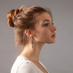 3 шт. двухцветные серьги-подвески из нержавеющей стали EJEW-FI0003-04