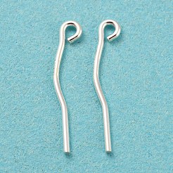 スターリングシルバーアイピン925本  s925スタンプあり  銀  21ゲージ  15x2.5mm  穴：1mm  ピン：0.7mm&nbsp;STER-Z004-02A