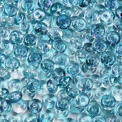 Perline di vetro arcobaleno trasparenti galvanizzate&nbsp;SEED-T007-03R