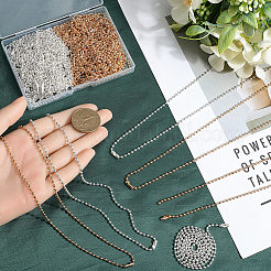 30 шт. 2 цвета железные шариковые цепочки для изготовления ожерелья&nbsp;MAK-SP0001-06B