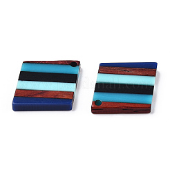Pendentifs en résine opaque et bois de noyer&nbsp;RESI-N039-12