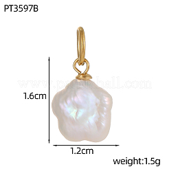 Подвески из нержавеющей стали 304 с жемчугом&nbsp;STAS-OY009-81G