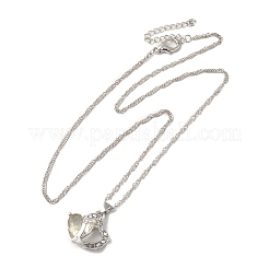 Collana pendente cuore in resina con catene singapore&nbsp;NJEW-C003-01B