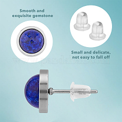 10 пара плоских круглых серег-гвоздиков из натуральных и синтетических смешанных камней в двух стилях EJEW-AN0003-50