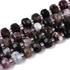 Натуральные разноцветные турмалиновые бусины G-T144-A01-06