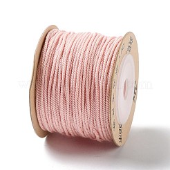 ポリエステルツイストコード  ラウンド  DIYのジュエリーには  ピンク  1.2mm  約38.28ヤード（35m）/ロール&nbsp;OCOR-G015-01B-37