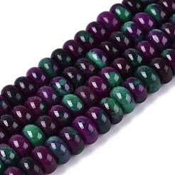 天然石ホワイトジェイドビーズ連売り  滑らかなロンデル  染め  暗紫色  10~10.5x5.5~6mm  穴：0.7~1.2mm  約61~69個/連  14.37~15.55インチ（36.5~39.5cm）&nbsp;G-Q613-01F-21