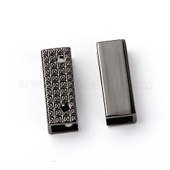 亜鉛合金バッグコーナープロテクターエッジングフレーム  ネジ付き  長方形  ガンメタ色  9x25x7mm  穴：2.5mm&nbsp;PALLOY-WH0084-79C-02