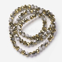 Гальванические непрозрачные стеклянные бусины&nbsp;EGLA-A034-P4mm-O15