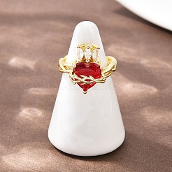 Манжеты из латуни с микро паве кубический цирконий для женщин RJEW-A088-06G