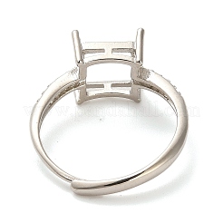 Квадратные латунные микропаве прозрачные кубические цирконии регулируемые кольца компоненты KK-NH0001-20P