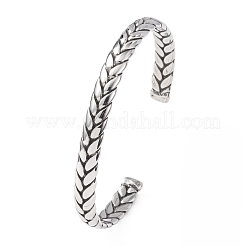 Ретро-браслеты-манжеты из хирургической нержавеющей стали 316&nbsp;BJEW-C142-14B-AS